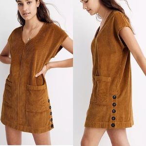 Madewell Corduroy Side-Button Shift Dress